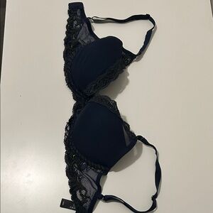 Natori Midnight Blue Feathers Lace Bra